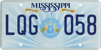 MS license plate LQG058
