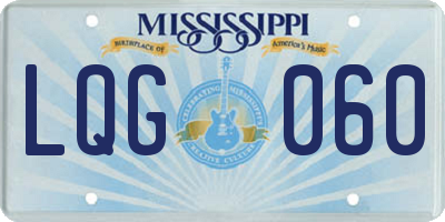 MS license plate LQG060