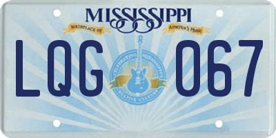 MS license plate LQG067