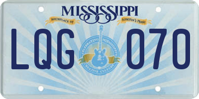 MS license plate LQG070