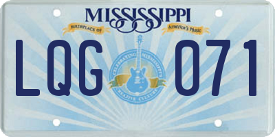 MS license plate LQG071