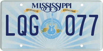 MS license plate LQG077