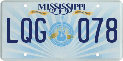 MS license plate LQG078