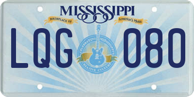 MS license plate LQG080