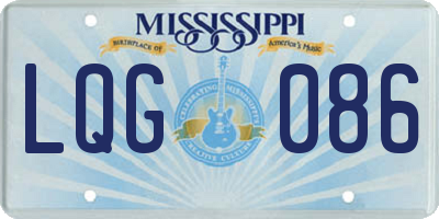 MS license plate LQG086