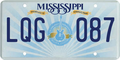 MS license plate LQG087