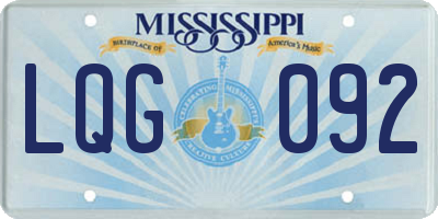 MS license plate LQG092