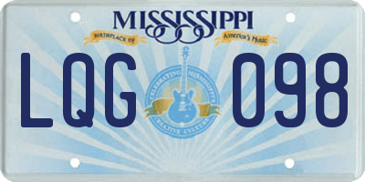 MS license plate LQG098