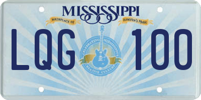 MS license plate LQG100
