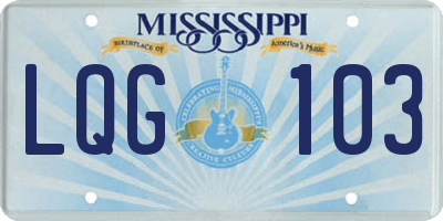 MS license plate LQG103