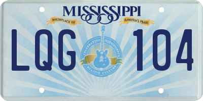 MS license plate LQG104