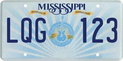 MS license plate LQG123