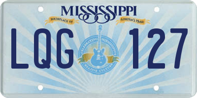MS license plate LQG127