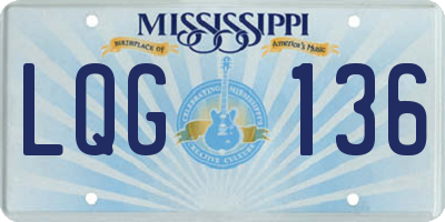 MS license plate LQG136
