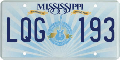 MS license plate LQG193
