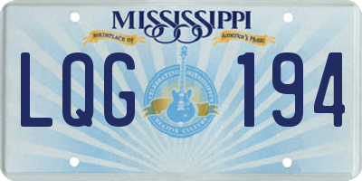 MS license plate LQG194