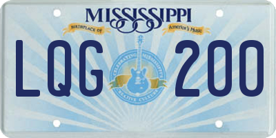 MS license plate LQG200