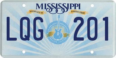 MS license plate LQG201