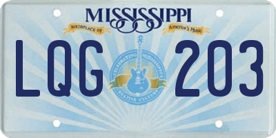 MS license plate LQG203