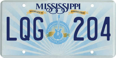 MS license plate LQG204