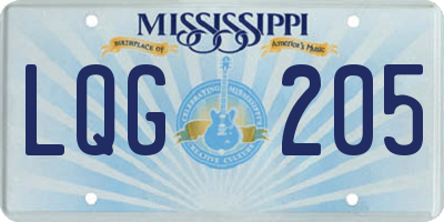 MS license plate LQG205