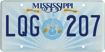 MS license plate LQG207