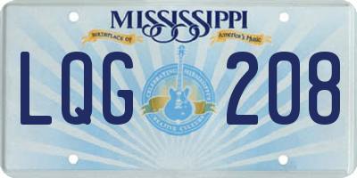 MS license plate LQG208
