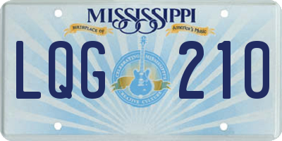 MS license plate LQG210