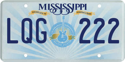 MS license plate LQG222