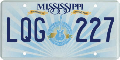 MS license plate LQG227