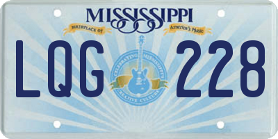 MS license plate LQG228