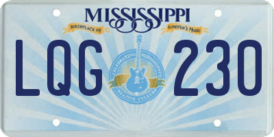 MS license plate LQG230