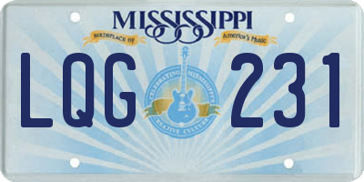 MS license plate LQG231