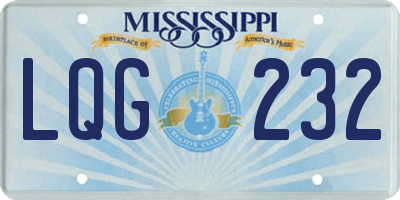 MS license plate LQG232