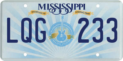 MS license plate LQG233