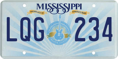 MS license plate LQG234