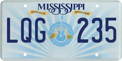 MS license plate LQG235