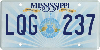 MS license plate LQG237