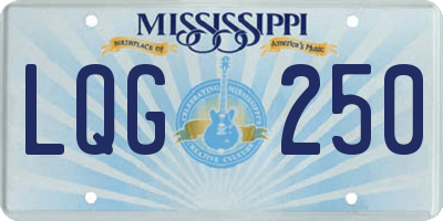 MS license plate LQG250