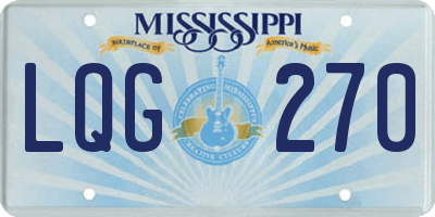 MS license plate LQG270