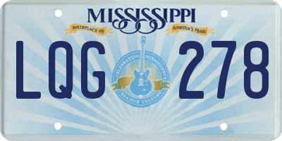 MS license plate LQG278
