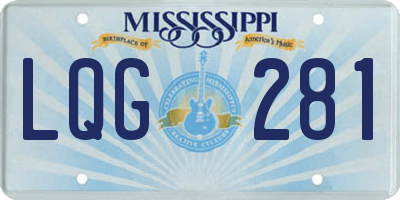 MS license plate LQG281
