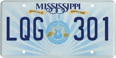 MS license plate LQG301