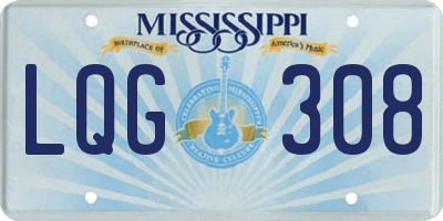 MS license plate LQG308