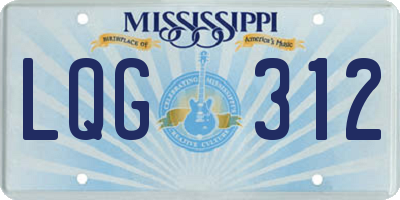 MS license plate LQG312
