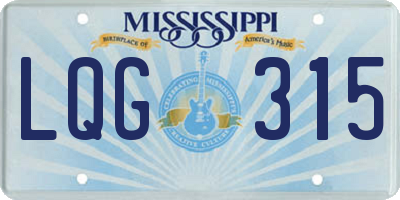 MS license plate LQG315