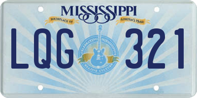 MS license plate LQG321