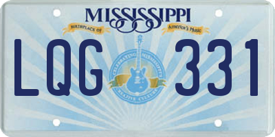 MS license plate LQG331