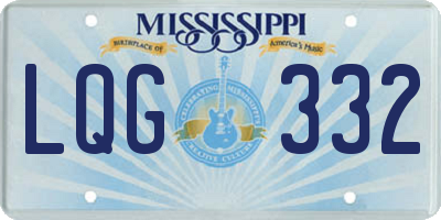 MS license plate LQG332