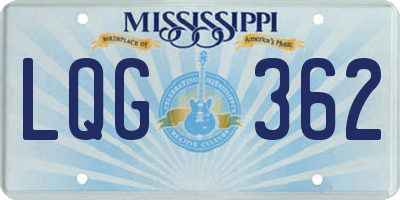 MS license plate LQG362
